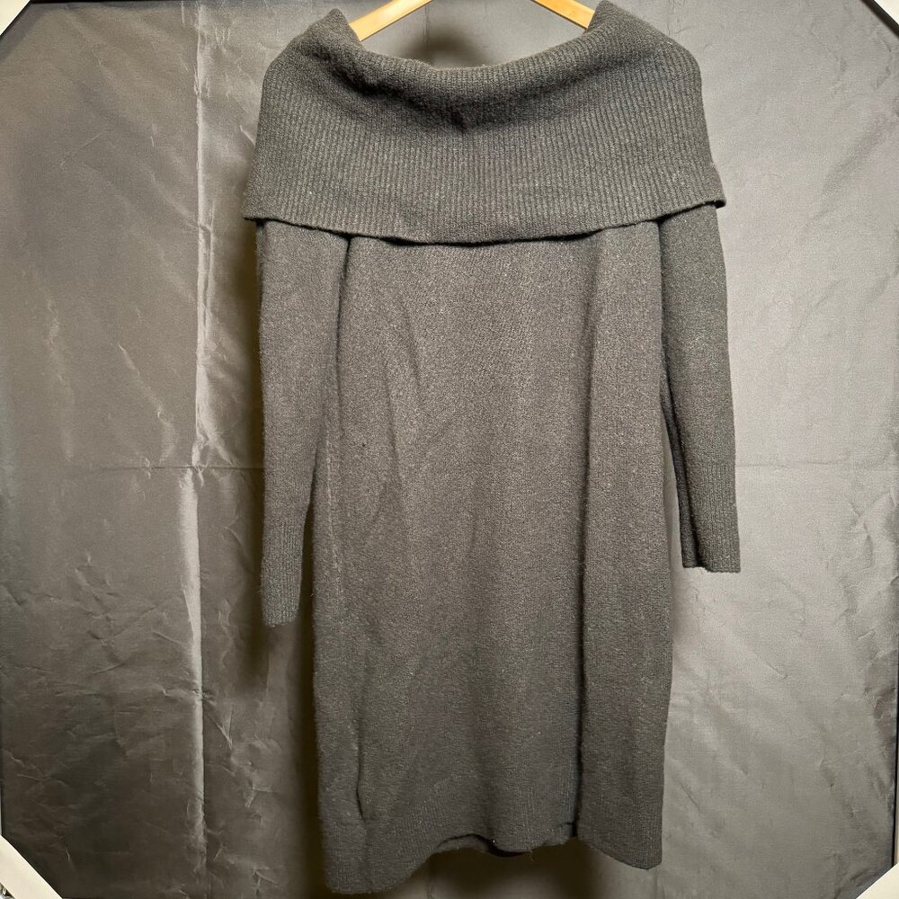 LOFT Black sweater dress - off-shoulder/cowl